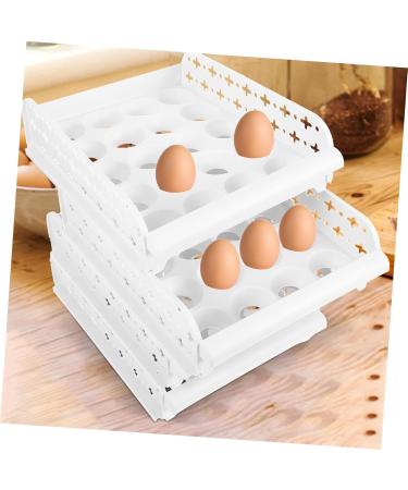 SHOWERORO White Stand Box 30 White Shelf Eggs Egg Stacker for Counter Refrigerator Crisper Organizer Egg Rack Tray Storage As Shown 28*21.5*28 - Buy Online on GoSupps.com
