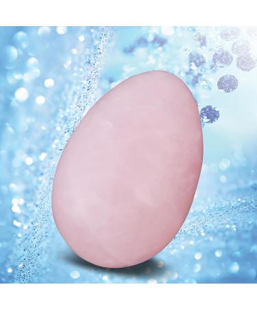 Rosenquarz Yoni Ei Massage Stone - Natural Crystal for Cone Exercises & Post-Birth Relaxation | Exquisite Craftsmanship with Pre-Drilled Hole - Buy Online on GoSupps.com