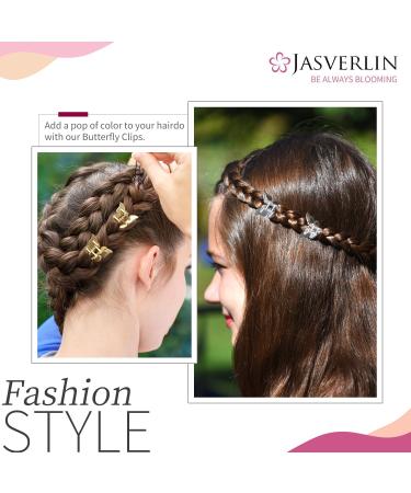 JASVERLIN Mini Butterfly Hair Clips 50pcs - Non-slip Metallic Silver Gold Hair Claws | Y2K 90s Small Tiny Hair Accessories for Women Girls | 2000s Hair Clips Organizer - Buy Online on GoSupps.com