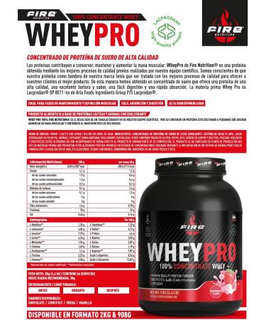  Fire Nutrition Whey PRO 2kg (4.4 LB) Chocolate - PMRA LacProdan - 100% Whey Concentrate - 100% Whey Concentrate - Whey Protein - Whey Protein - Muscle Recovery - Buy Online on GoSupps.com