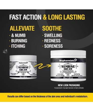 Nupharmisto Numbing Cream Maximum Strength : Long Lasting Numbing Cream with 5X Numbing - Emu Oil and Arnica 80 g / 2.82 oz 1 Pack (1 Jars 2.82 oz) - Buy Online on GoSupps.com