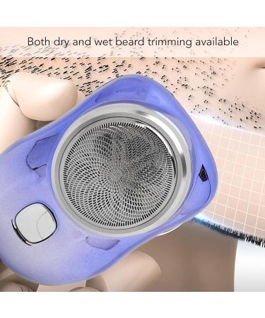 Electric Beard Trimmer Electric Beard Trimmer Automatic Portable Mesh Blade Double Ring Hair Removal for Travel (Blue) - Buy Online on GoSupps.com