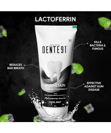 Den.te91 Anti-Stain Charcoal Tooth.Paste for Stain Removal & Teeth Whitening Protects Against Dental Caries & Strengthens Enamel 70g - Buy Online on GoSupps.com