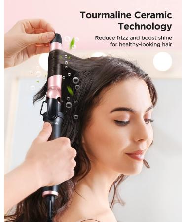 Wavytalk 5 in 1 Curling Iron Set - Interchangeable Ceramic Wands - Fast Heating Dual Voltage Hair Waver - Rose Gold - Buy Online on GoSupps.com