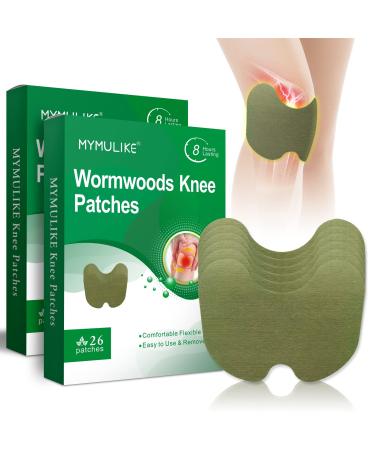 MYMULIKE Pain Relief Patch Knee Pain Relief Patch 52 Pcs Wormwood Knee Patches Up to 24h No Side Effect Pain Patches Arthritis Pain Relief Patches Pain Relieving for Knee Joints Pain(for Knee-52)
