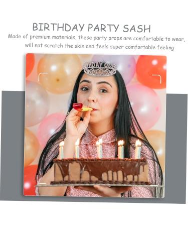 Crown Strap Set Party Tiara Girls Tiara Girl Queen Sash With Sash Girls Prom Headband Birthday Party Supplies Belts for Women Hair Ties for Women Miss Crystal Happy Birthday Cloth - Buy Online on GoSupps.com