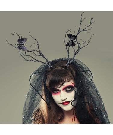 Healvian Antler Headband Tree Branches Headdress with Butterflies Women Headband Tree Branches Butterfly Headband Antler Tree Branches Headband Fairy Crown Wedding Christmas Halloween Costume Headband - Buy Online on GoSupps.com