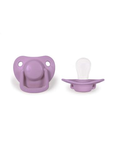Filibabba Schnuller 2 Set |Baby pacifier made of silicone in beautiful matt colorsTemporary pacifier |Danish design |2 pieces with a pacifier box (Light Lavender 0-6 months)