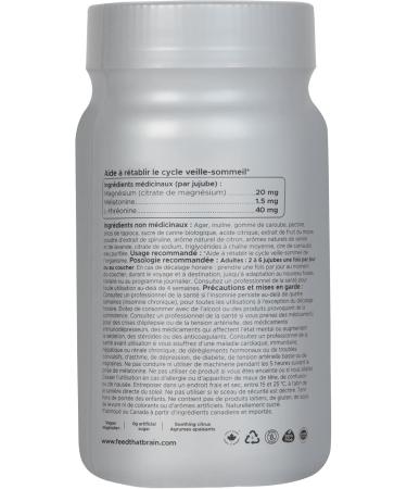 Feed That Brain Sleep Gummy with Melatonin Magnesium and L-Threonine (Citrus Flavour) 60pc Gluten-Free Vegan Gummy - Buy Online on GoSupps.com