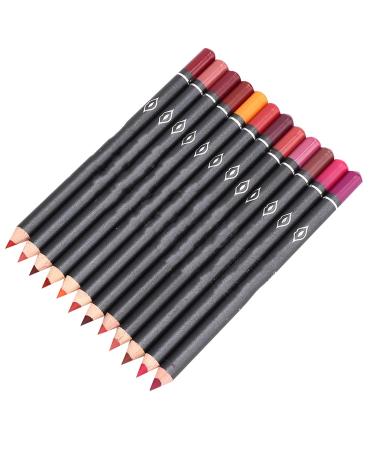 Waterproof Matte Lip Liner Pencil Set 12pcs Lipliner Pen for Lip Makeup Cosmetic Enhancement