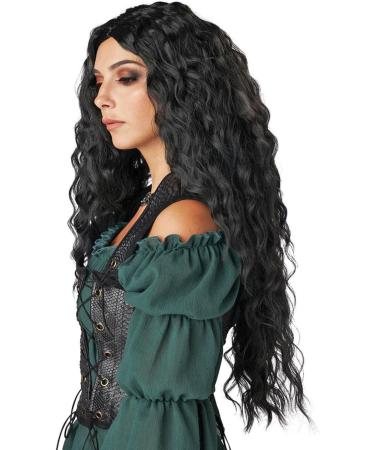 PORSMEER Long Black Wavy Curl Wigs for Women Middle Part Fluffy Curly Black Wig Natural Looking Synthetic Heat Resistant Fiber Wigs Hair Replacement Wigs for Daily Party Use Wig (Black) - Buy Online on GoSupps.com