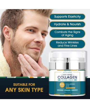 Mens Face Moisturizer - Anti-Aging Hyaluronic Acid & Collagen Cream | All-Natural Easy to Use - 1.7 oz - Buy Online on GoSupps.com