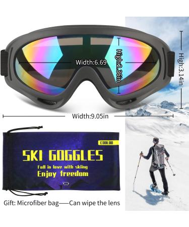 COOLOO Ski & Motorcycle Goggles - UV Protection, Anti-Scratch, Dustproof | Multi-Color/Gray | Men, Women, Kids - Buy Online on GoSupps.com