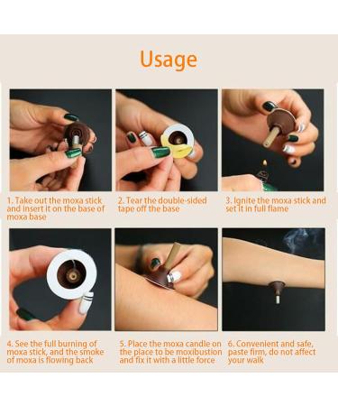 Buy Moxa Sticks - 60pcs Self-Adhesive Cone Moxibustion Sticks | Premium Wormwood Mugwort for Healing | International Shipping Available - Buy Online on GoSupps.com