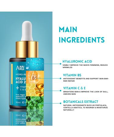 20% Vitamin C and Hyaluronic Acid Serum Set - Boost Collagen Hydrate and Plump Skin Reduce Fine Lines and Wrinkles - Buy Online on GoSupps.com