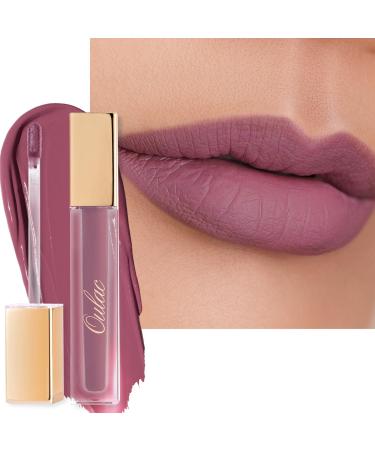 Oulac Matte Liquid Purple Pink Lipstick for Women Long Lasting Lipstick Waterproof Lip Stain No Transfer Creamy High Pigmented Formula with Rose Oil Vegan & Cruelty-Free Purple Pink M13 M13 Long Beach Kiss (Cool toned mauve plum)