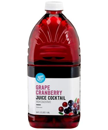 Amazon Brand - Happy Belly Grape Cranberry Juice from Concentrate, 64 Ounce