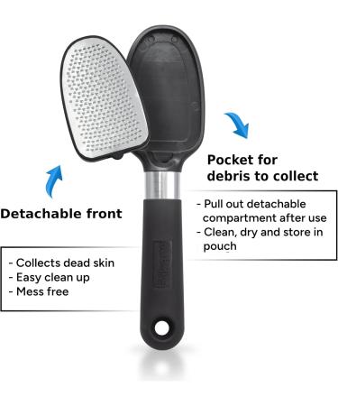 Buy Rikans Foot File - Double-Sided Callus Remover & Foot Scrubber | High-Grade Stainless Steel Pedicure Tool for Wet or Dry Use - Buy Online on GoSupps.com