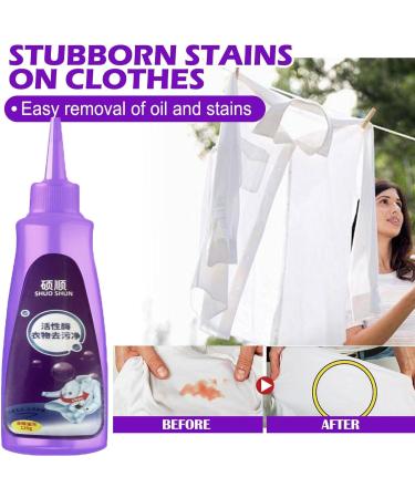 Active Enzyme Clothing Stain Remover Garment Stubborn Stain Cleaner Oil Remover Stain Remover For Clothes Clothes Oil Stain Remover Liquid Detergent for Most Types of Clothes (2pcs) - Buy Online on GoSupps.com