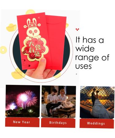 CAXUSD 30pcs Rabbit Year New Year Red Envelope New Year Red Envelopes Chinese Hong Bao Hong Bao for Kids Lai See Asian Decor Traditional Money Packets Lunar Calendar Child Paper Wallet As Shown 17x9cm - Buy Online on GoSupps.com