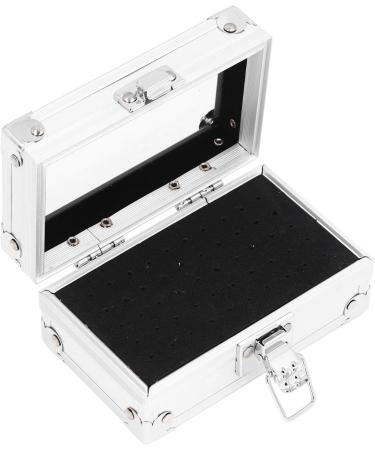 Nail Drill Bits Container Nail Drill Bits Holder Dustproof Multi-hole Transparent Flip Cover Locking Design for Salon (Silver) - Buy Online on GoSupps.com