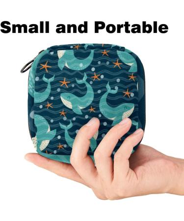 Portable Women's Binding-Up Bags | Menstrual Cup Pocket & Tampon Holder for Teen Girls | Oceanhai Blue Pattern - Buy Online on GoSupps.com