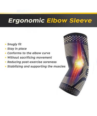 Buy INDEEMAX Copper Elbow Compression Sleeve - Best Tennis Elbow Brace for Pain Relief | Support for Arthritis Tendonitis & Sprains - International Shipping Available - Buy Online on GoSupps.com