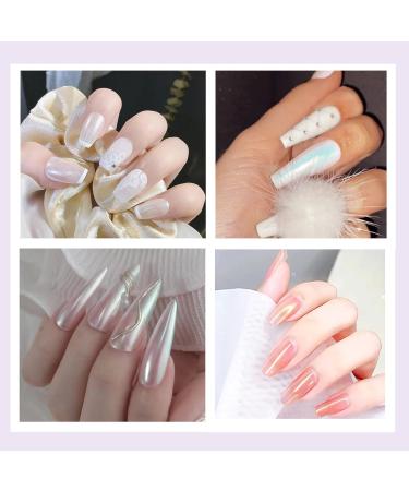 Pearl Glitter Nail Powder Set - White Pearlescent Mermaid Chrome Nail Powder for Gel Polish Nail Art - Mica Glitter Pigment for Home Decoration (2pcs) - Buy Online on GoSupps.com