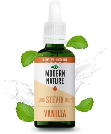 Modern Nature Vanilla Flavor Drops - Liquid Stevia Sweetener - Zero Calorie Sugar-Free Coffee Syrup Alternative - 50ml (Pack of 1) - Buy Online on GoSupps.com