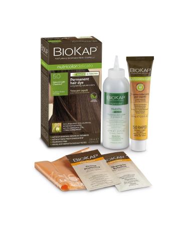 BioKap Natural Light Chestnut 5.0 Rapid Hair Dye 135 ml - works in just 10 mins permanent vegan & natural nourishing formula suitable for sensitive skin