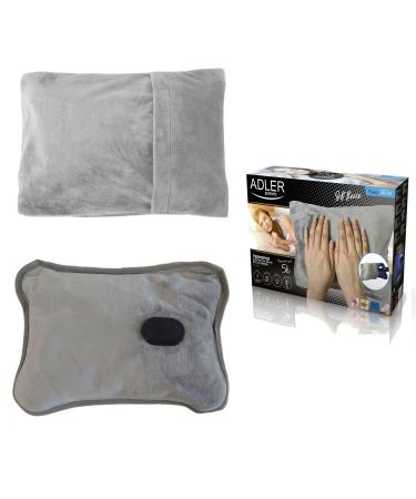 Adler AD 7427 Electric hot water bottle with a soft cover 360 W thermal pillows for adults and children lasts temperature up to 5 hours pillow bed bottle gray