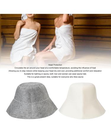 ANGGREK Sauna Bath Hat - Water Absorbent Felt Hat for Men & Women | Comfortable Head Protection in White & Gray - Buy Online on GoSupps.com