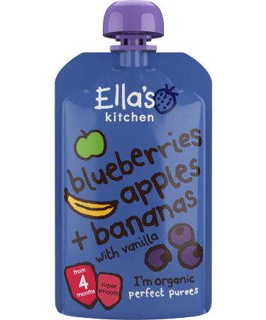 Ella's Kitchen Stage 1 Blueberries/Apples/Bananas and Vanilla 120 g (Pack of 7) Blueberry NO - Buy Online on GoSupps.com