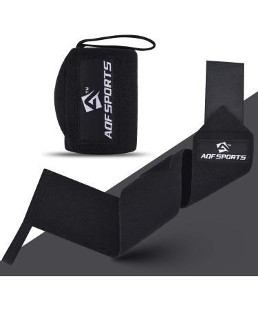 Shop AQF 45cm Black Wrist Bandages - Support for Strength Training & Powerlifting | Gym Wrist Wraps for Men & Women - Buy Online on GoSupps.com