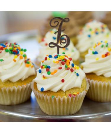 Initial Z Cupcake Toppers Wedding Letter Monogram Name Brown For Wedding Bridal Shower Party Decor Rustic Reusable Wreath Floral Choosing Letter Design Color Bridal Shower Gifts 6PCS Style-5 - Buy Online on GoSupps.com