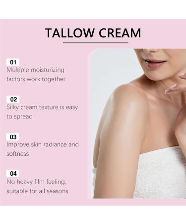 TUOSHITONG Beef Tallow Beef Tallow for Skin Face & Body Whipped Moisturizer with Rose Nourishing Soothing Moisturizer Body Cream Skin Care Suitable for All Skin Types 4 oz - Buy Online on GoSupps.com