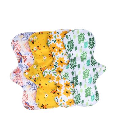 Healvian 4Pcs Bamboo Charcoal Pad Menstrual Pad Period Pad Panty Liner Napkin Woman Napkin Paper Napkin The Inner Layer is Bamboo Charcoal Fiber Earth Tones Girl