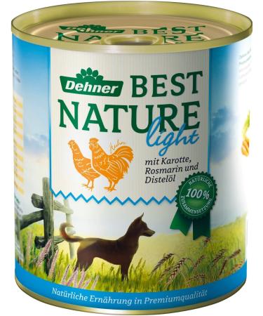 Dehner Best Nature Light Dog Food - Wet Food for Overweight Dogs Chicken & Carrot 6 x 800g Cans - Buy Online on GoSupps.com