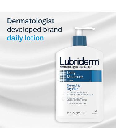 Lubriderm Daily Moisture Hydrating Body and Hand Lotion To Help Moisturize Dry Skin with Pro-Vitamin B5 For Healthy-Looking Skin Non-Greasy 6 fl. oz 6 Fl Oz (Pack of 6) Normal to Dry Skin - Buy Online on GoSupps.com
