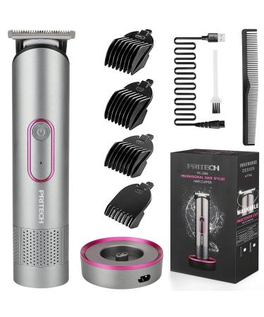 PRITECH Bikini Trimmer Women Wet & Dry Electric Lady Shavers for Women Rechargeable Pubic Hair Trimmer Women Women Razor&Shaver for Underarm Legs Pubic Hair with Standing Recharge Dock Gray