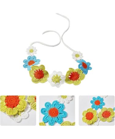 amangul Ethnic Crochet Headband Bohemian Bandanas Headpiece Knitting Flower Tiaras Wide Hairband Women Gypsy Fashion Accessory - Buy Online on GoSupps.com