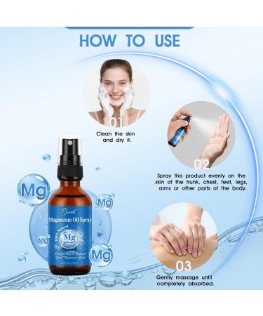 Pjordo 2 Pack Pure Magnesium Oil Spray 100% Natural Ingredients for Caring Body Topical Magnesium Spray for Feet & Sleep Portable Bottle Design Easy to Absorb and Use - Buy Online on GoSupps.com