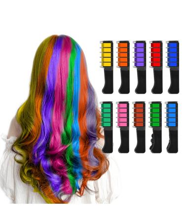 Peigne Craie Color Pour Les Cheveux Teinture Temporaire De Couleur Vive Pour Les Filles Et Les Enfants Craie Capillaire Lavable Pour La F te Le Maquillage Et Le Look Cosplay (10 Couleurs)