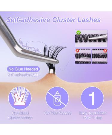 Self Adhesive Eyelashes - Pre-Glued D Curl Volume Lashes | 9-14mm Individual Lash Extension Kit & Tweezers | Shop Internationally - Buy Online on GoSupps.com