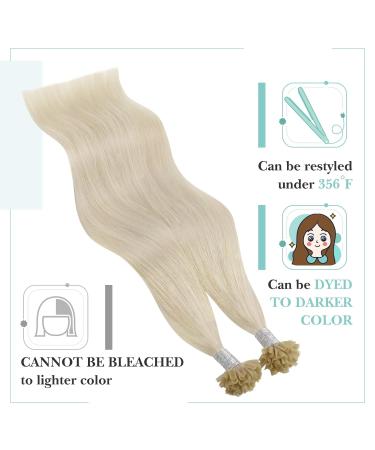 Youngsee Real Hair Bonding Extensions - 50cm Platinum Blonde U-Tip Keratin Extensions | 50g #60A - Buy Online on GoSupps.com