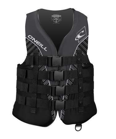 O'Neill Men's Superlite USCG Life Vest Large Black/Black/Smoke:White