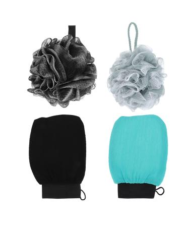 Housoutil 2 Sets Bath Set Shower Scrubber for Body Loofah Sponge Shower Loofah Men Body Scrub Bath Accessories Holiday Bath Scrubber Bath Gloves Balls Bath Ball Single Layer Rayon