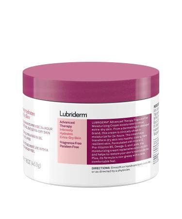 Lubriderm Advanced Therapy Moisturizing Cream - Fragrance-Free, Vitamin E & B5, Intense Hydration for Extra Dry Skin, 16 fl. oz - Buy Online on GoSupps.com