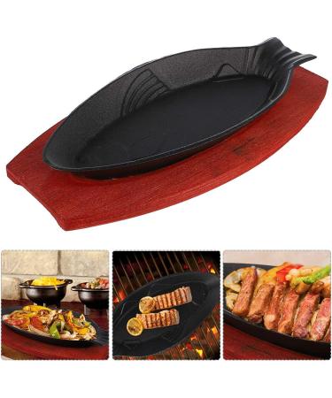 Yalych Fish Shaped Pan Steak Frying Pan Durable Fryer Portable BBQ Pan Plate Frying pan Gold - Buy Online on GoSupps.com