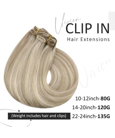 Vivien Clip-In Real Hair Extensions - Blonde Clip In Hair Extensions With Ash Blonde Highlights | 22 Inch 135g 7 Pieces #16/255 | Premium Quality - Buy Online on GoSupps.com